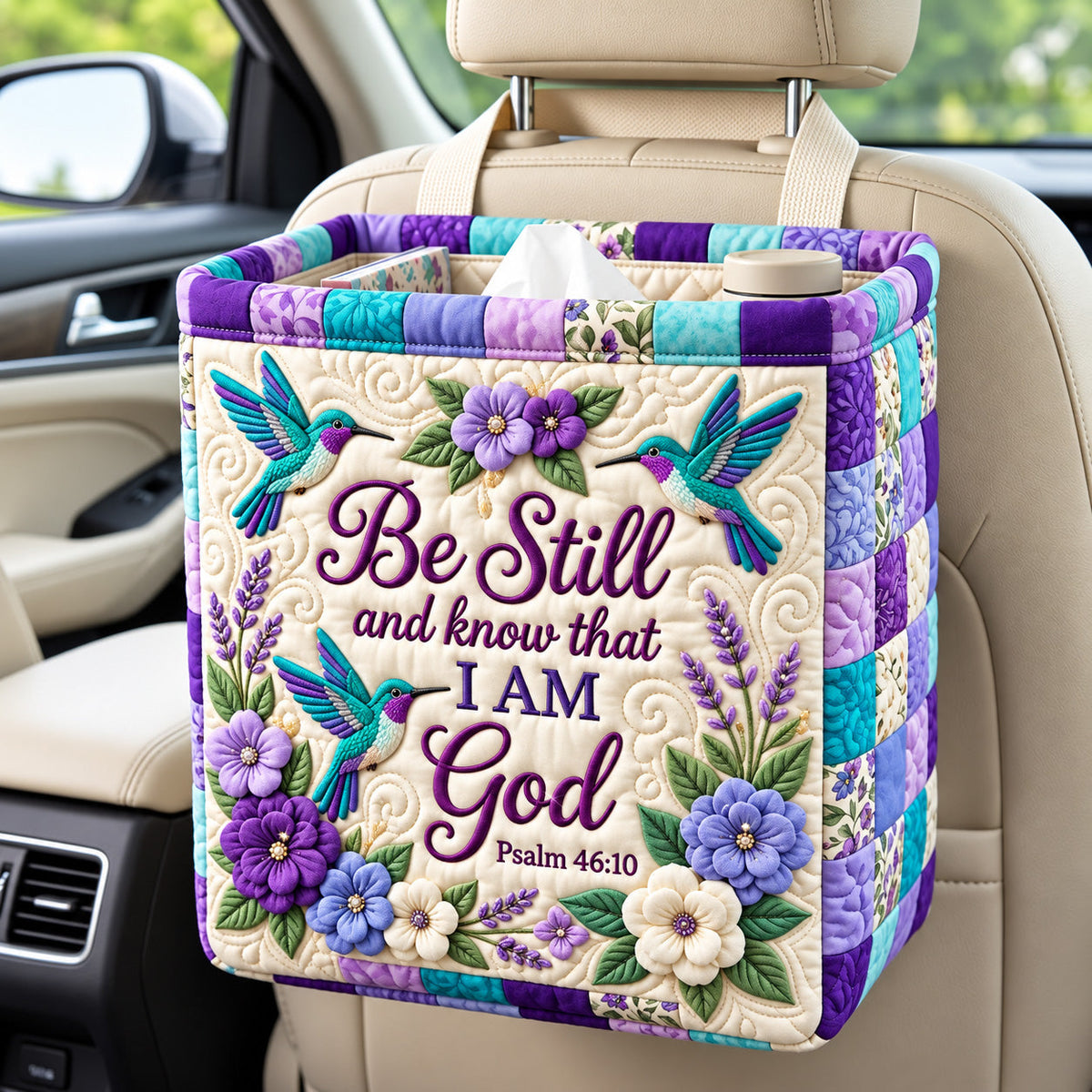 Be Still Quilted Car Basket GFTOMA15390