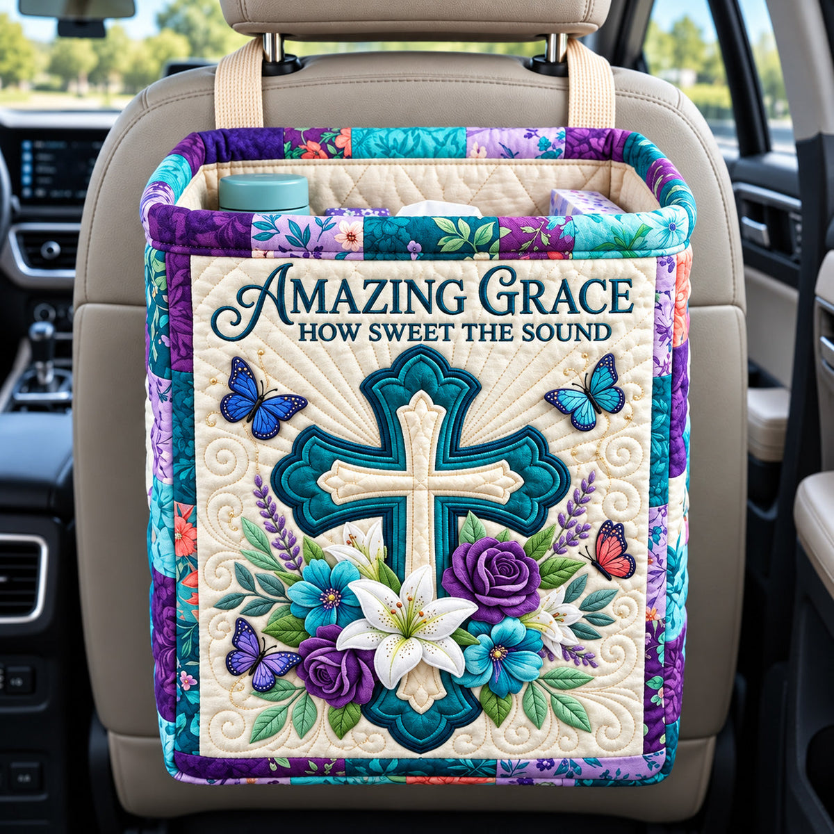 Amazing Grace Quilted Car Basket GFTOMA15393