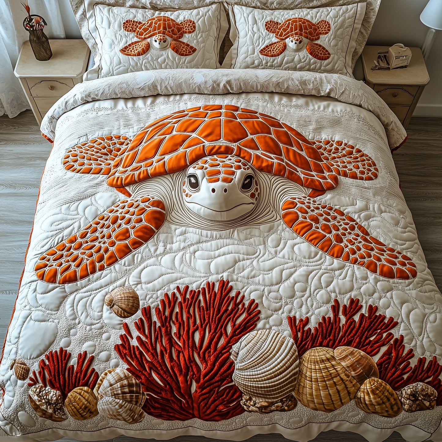 Turtle 3-Piece Quilted Bedding Set GFTOMA1543