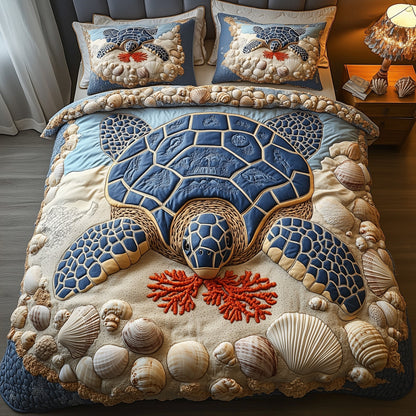 Turtle 3-Piece Quilted Bedding Set GFTOMA1544