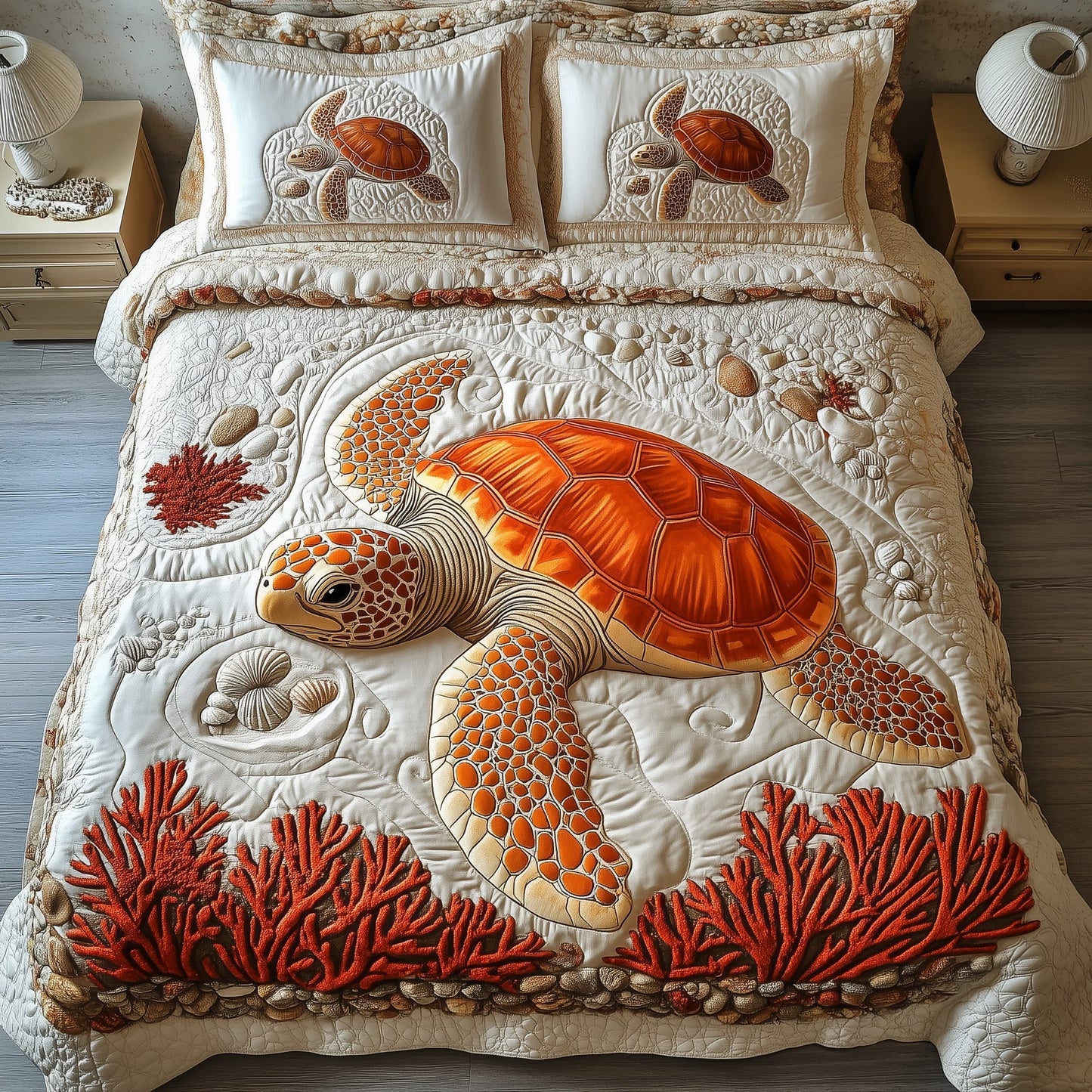 Turtle 3-Piece Quilted Bedding Set GFTOMA1545