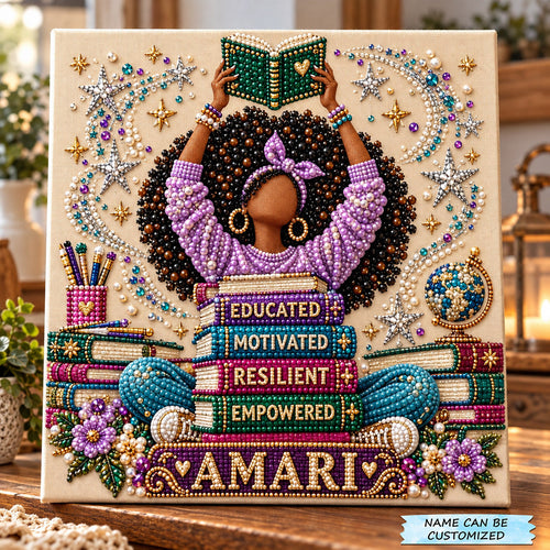 Personalized Melanin Reader DIY Diamond Pearl Art Kit QTCUZ GFTOMA15716