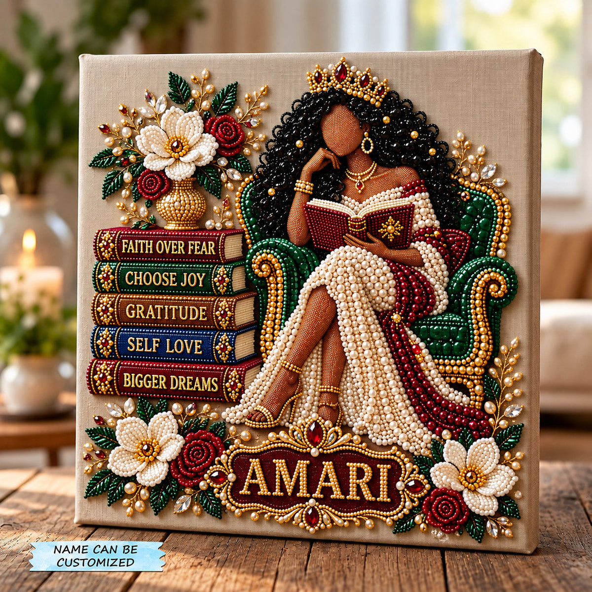Personalized Melanin Queen DIY Diamond Pearl Art Kit QTCUZ GFTOMA15717
