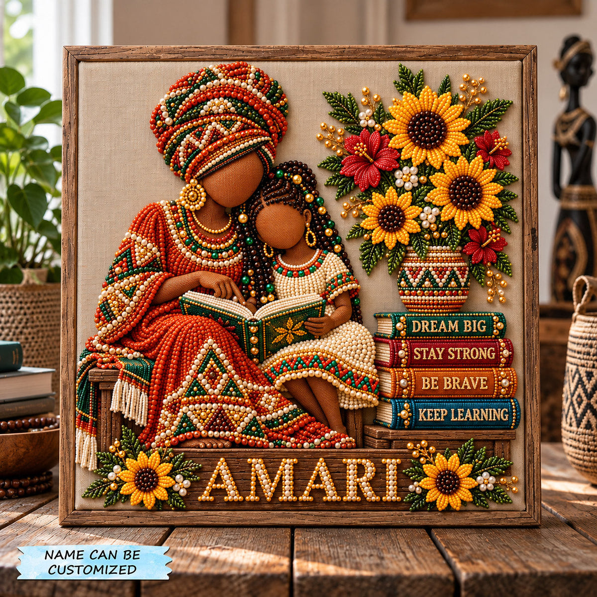 Personalized Melanin Reader DIY Diamond Pearl Art Kit QTCUZ GFTOMA15721