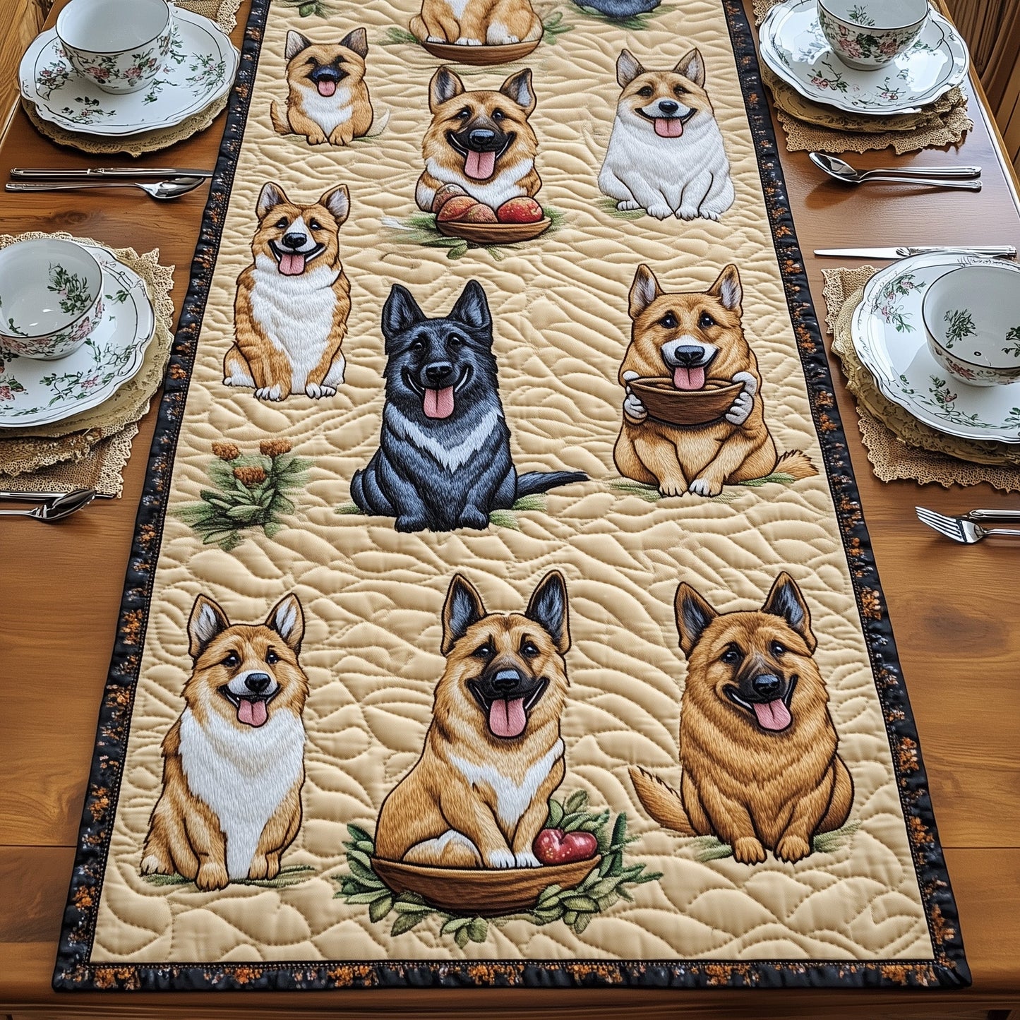 German Shepherd Quilted Table Runner GFTOMA161