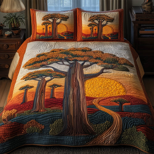 African Tree of Life 3-Piece Quilted Bedding Set GFTOMA1622