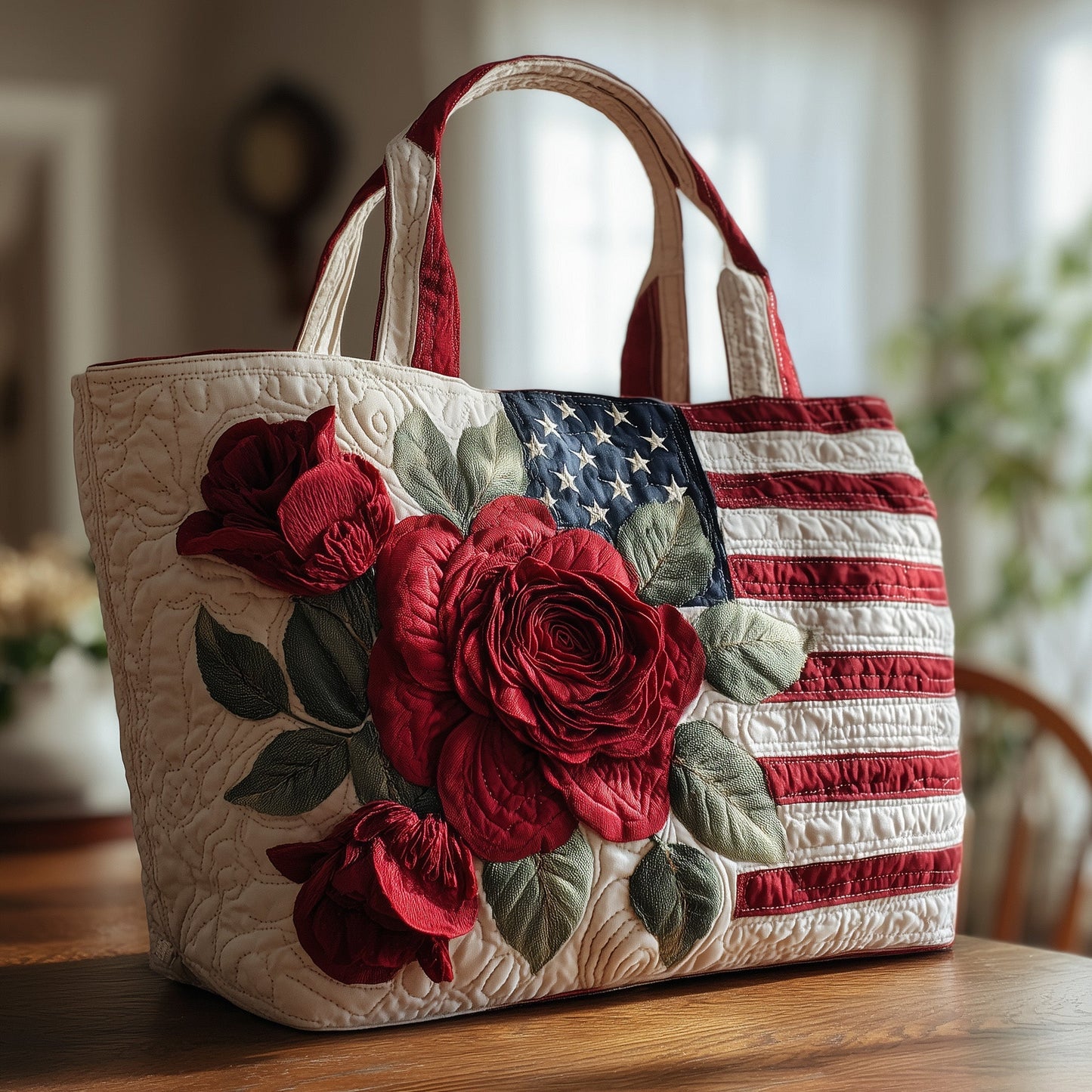 Patriot Roses Quilted Tote Bag GFTOMA1642