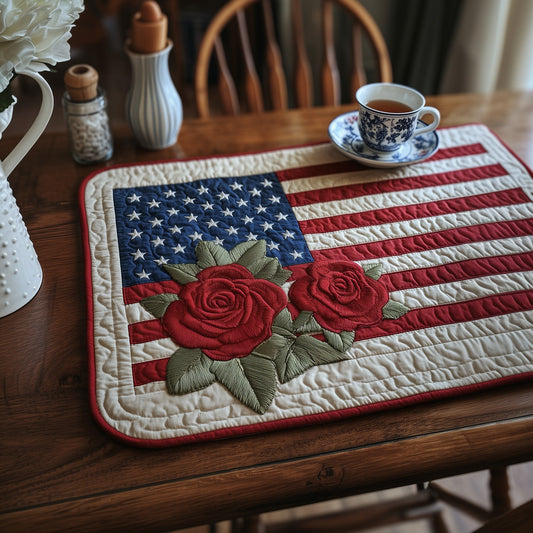 Patriotic Rose Quilted Place Mat GFTOMA1652