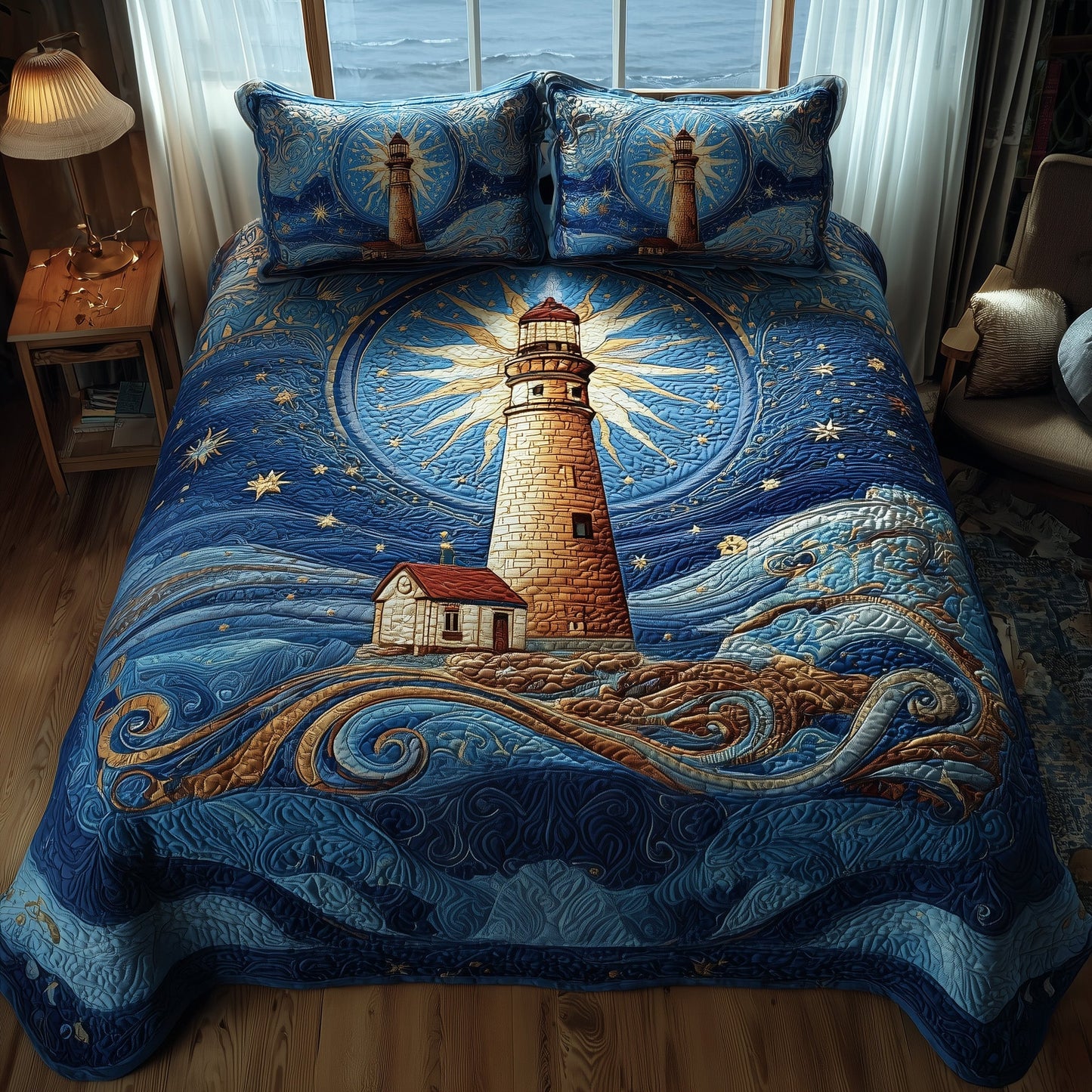 Nautical 3-Piece Quilted Bedding Set GFTOMA1672
