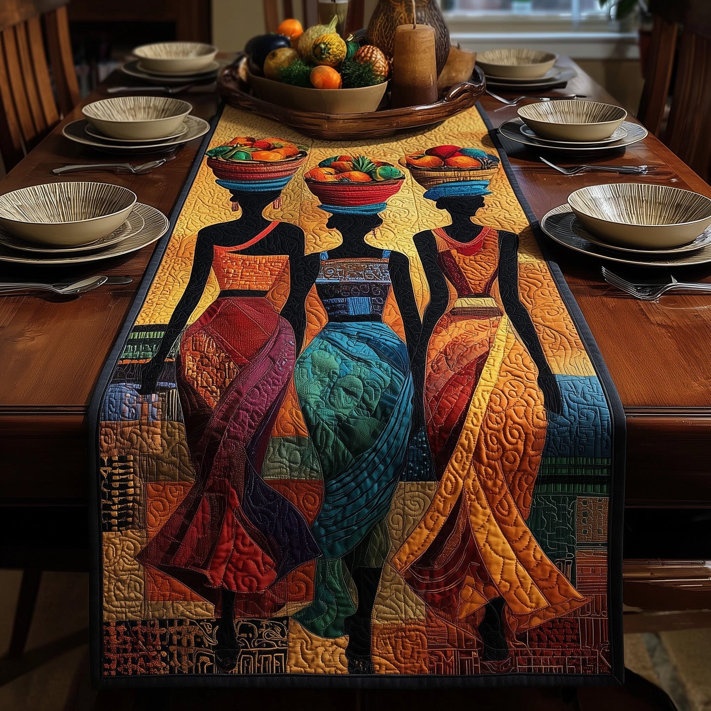 Golden Queens Quilted Table Runner GFTOMA1685