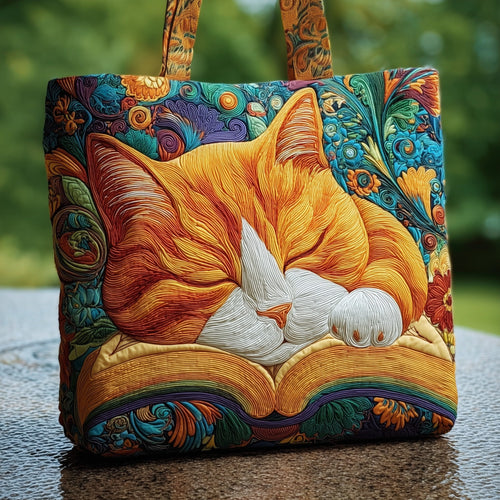 Sleeping Cat Quilted Tote Bag GFTOMA1696
