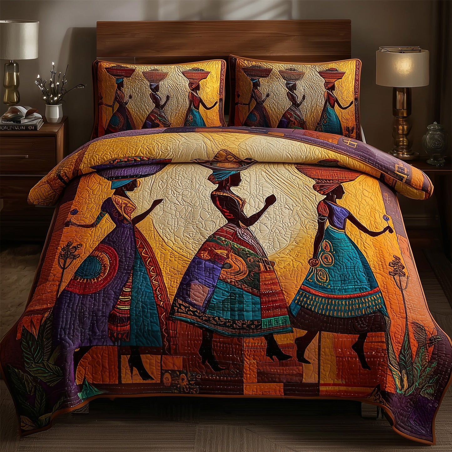 Golden Queens 3-Piece Quilted Bedding Set GFTOMA1762