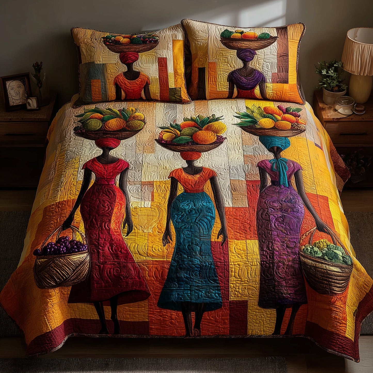 Golden Queens 3-Piece Quilted Bedding Set GFTOMA1765