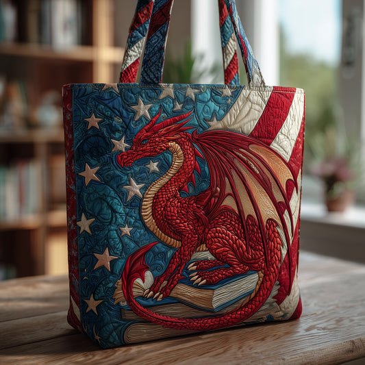Patriotic Dragon Quilted Tote Bag GFTOMA1846