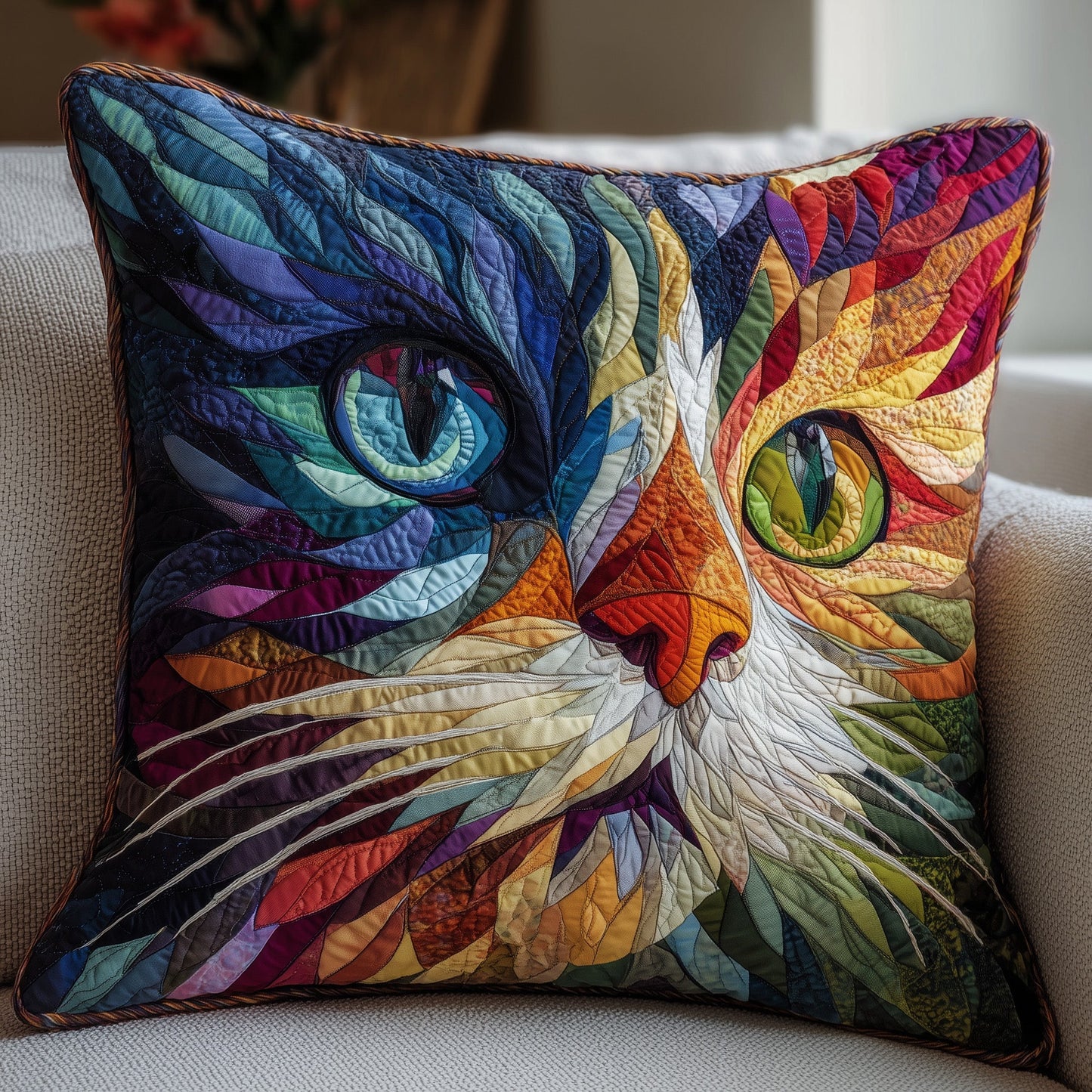 Cat Purrs Quilted Pillow Case GFTOMA1853