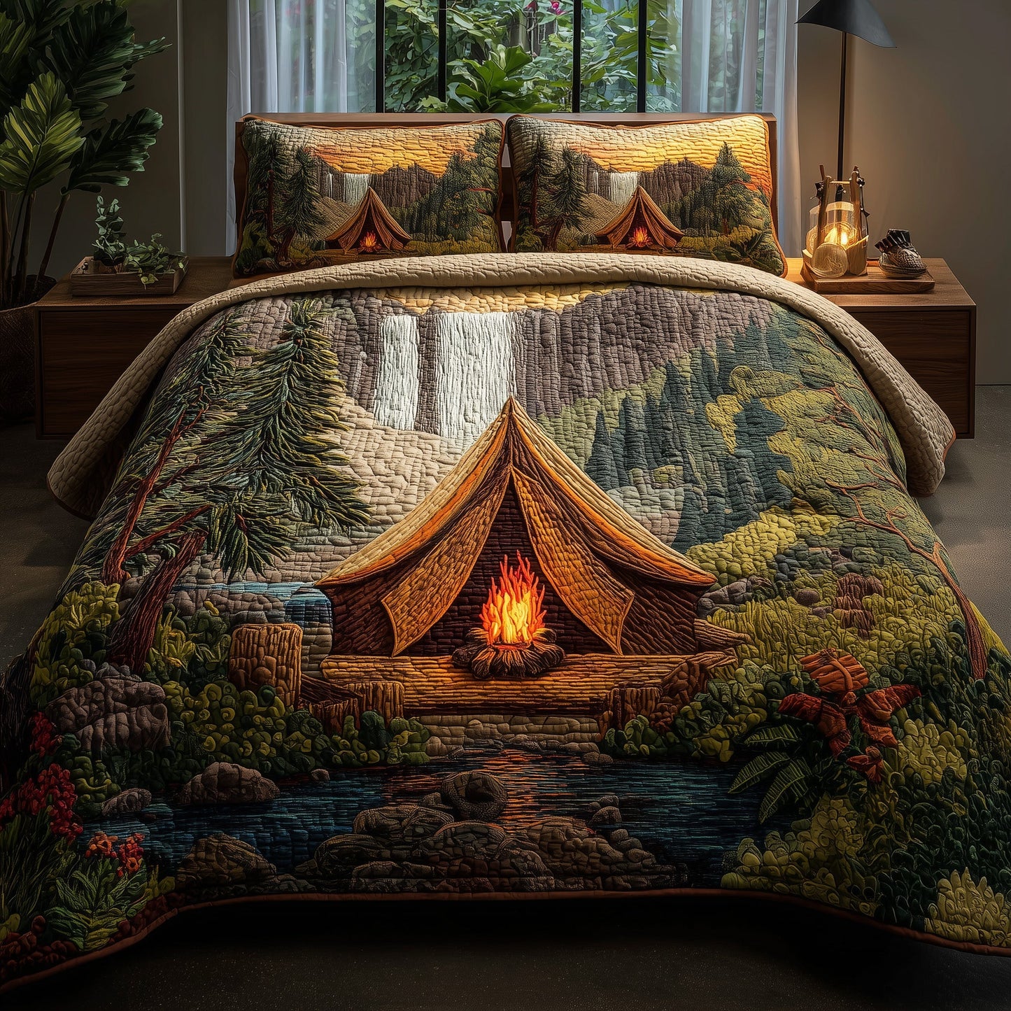 Camping 3-Piece Quilted Bedding Set GFTOMA1892