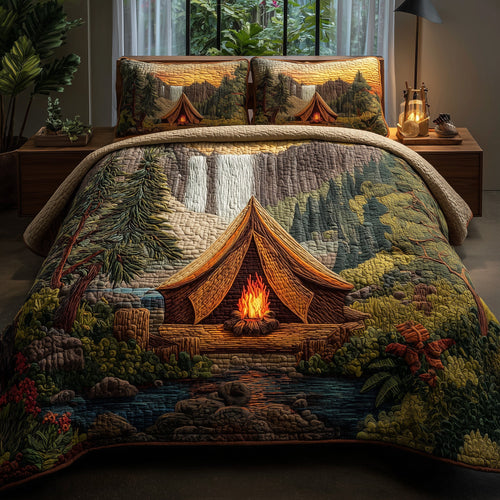 Camping 3-Piece Quilted Bedding Set GFTOMA1892