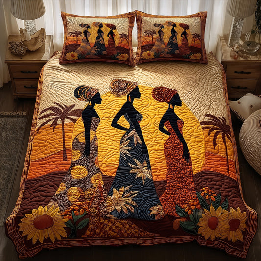 Sisters of the Sun 3-Piece Quilted Bedding Set GFTOMA1894