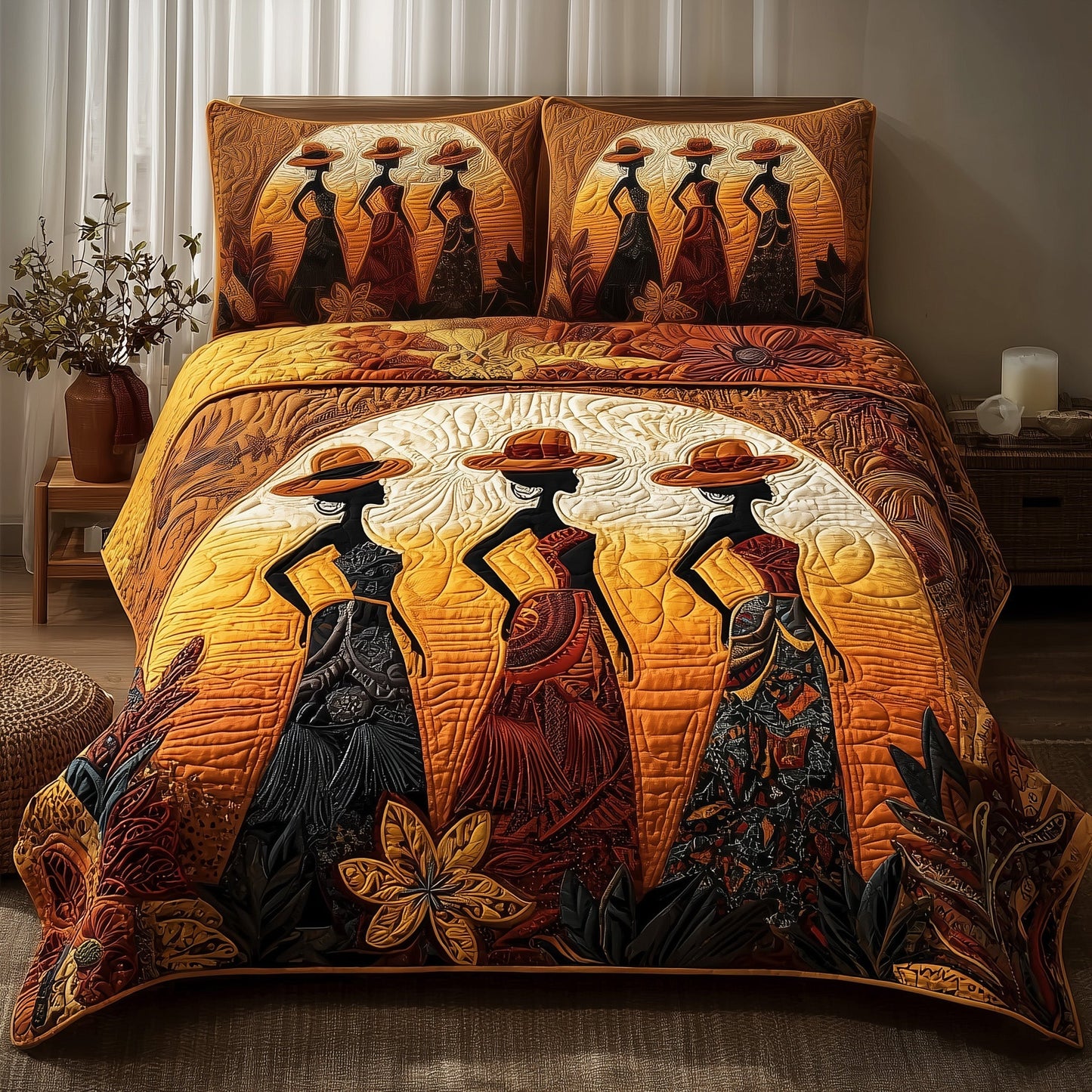 Sisters of the Sun 3-Piece Quilted Bedding Set GFTOMA1897