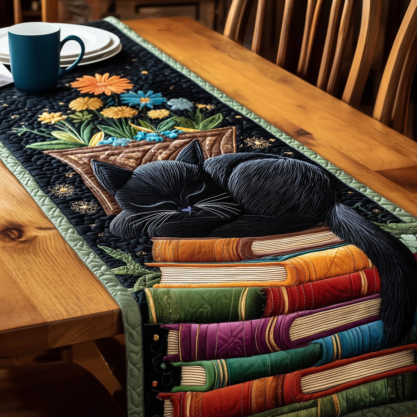 Sleeping Cat Quilted Table Runner GFTOMA1905