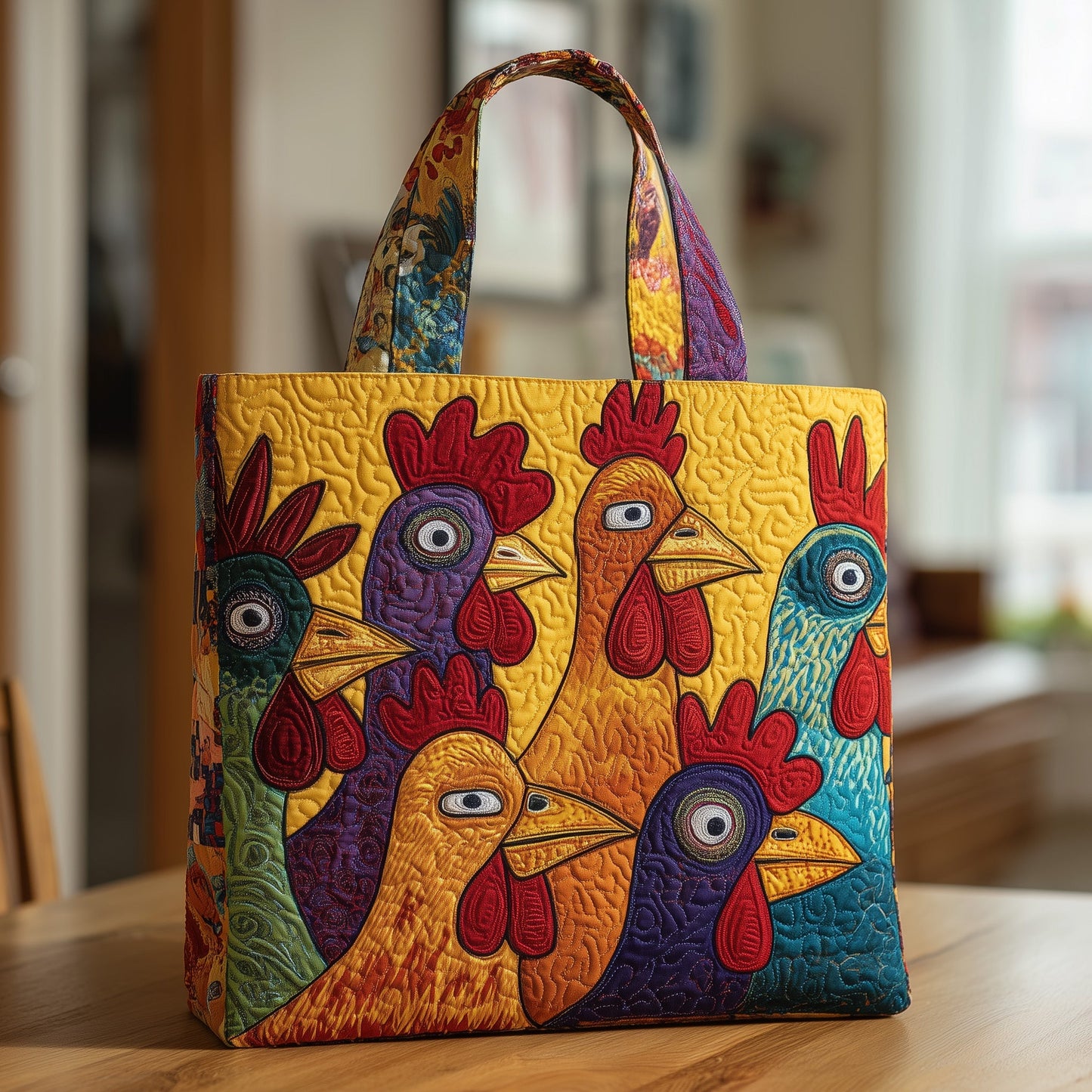 Funky Chicken Quilted Tote Bag GFTOMA1907