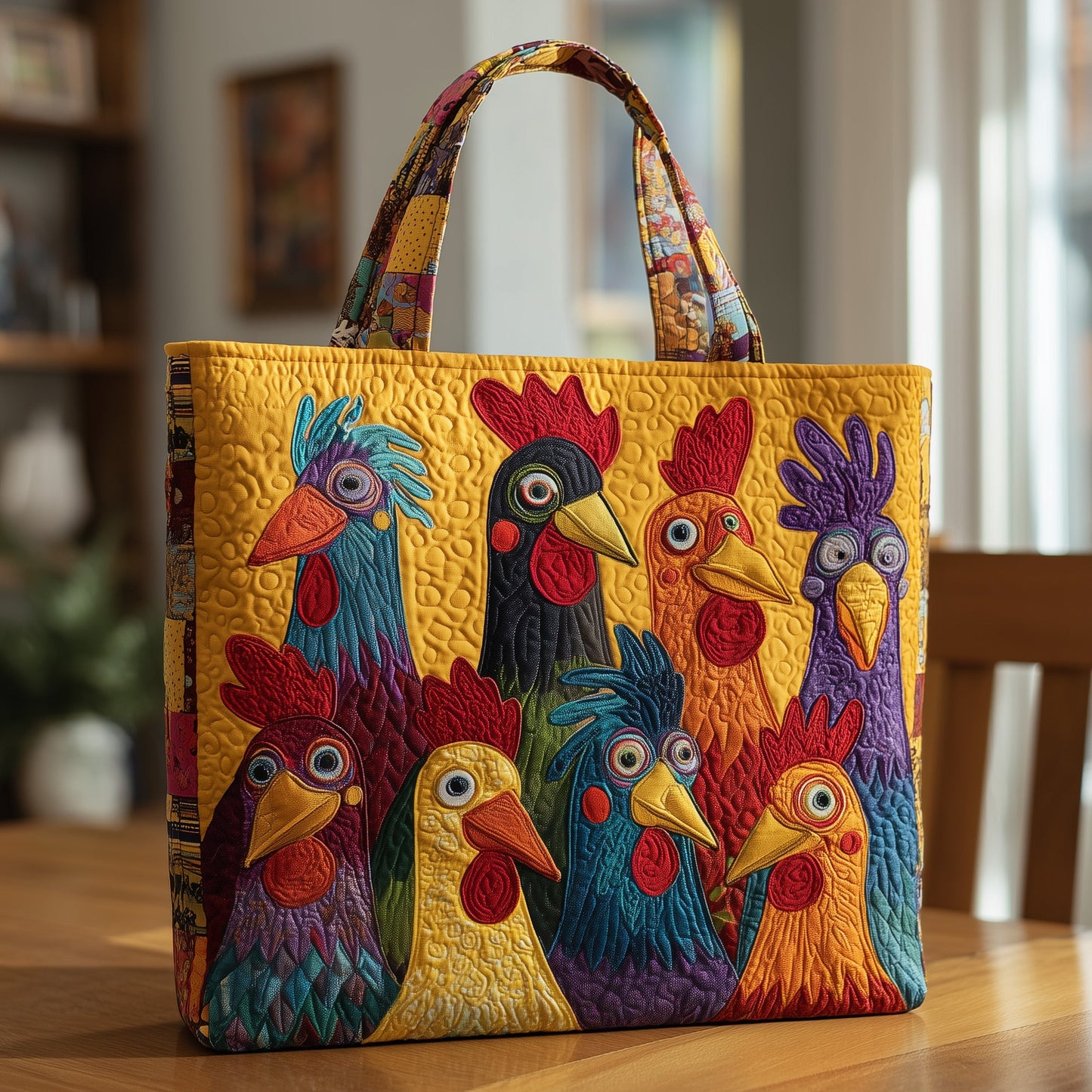 Funky Chicken Quilted Tote Bag GFTOMA1908