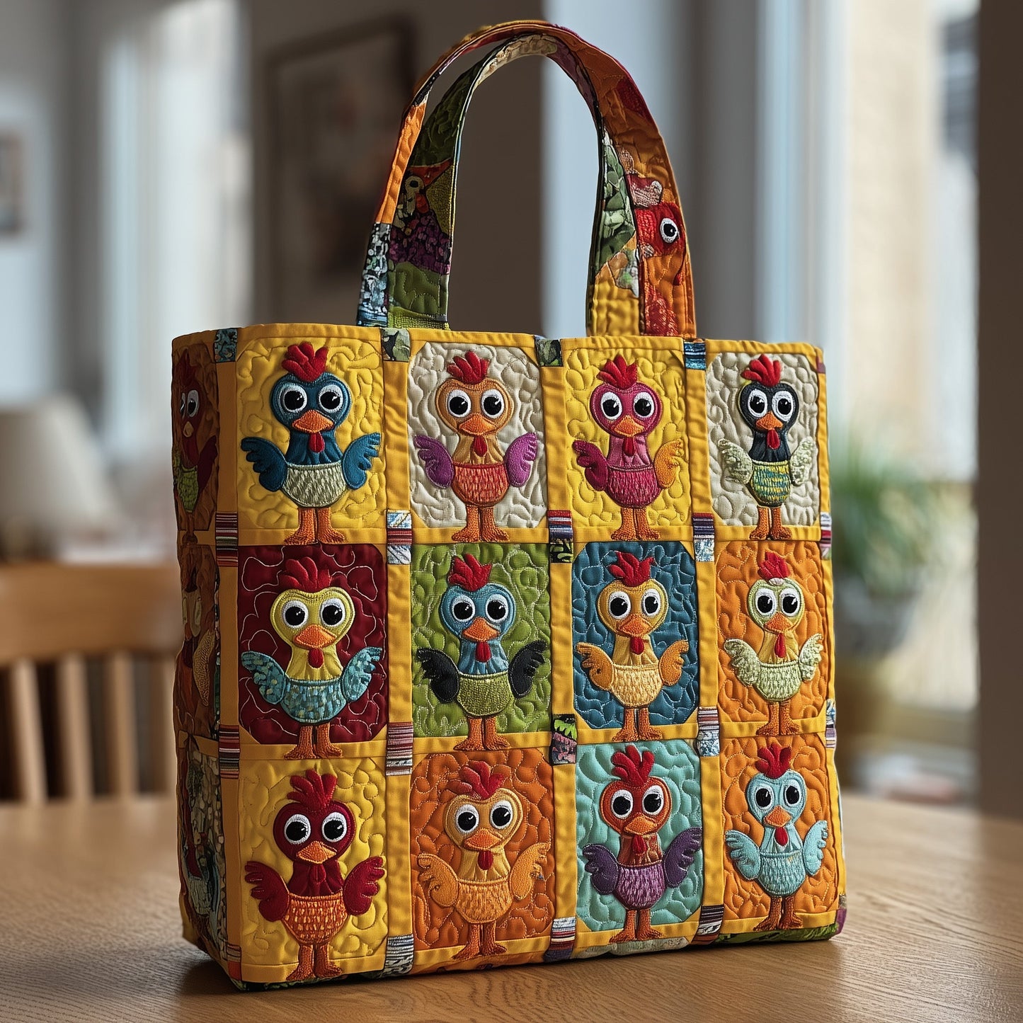 Funky Chicken Quilted Tote Bag GFTOMA1909