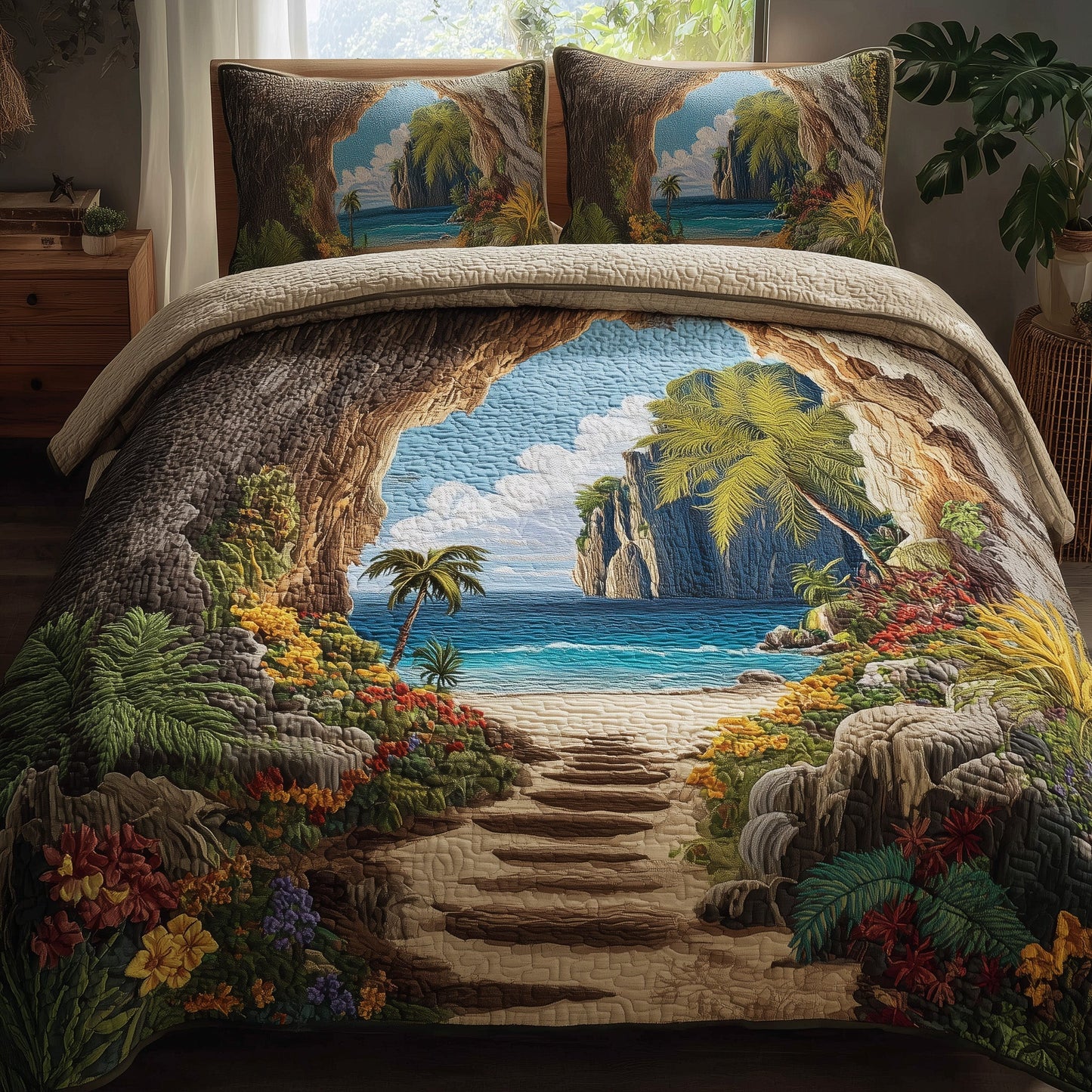 Dreamy Pathway 3-Piece Quilted Bedding Set GFTOMA1937