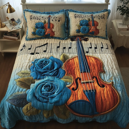Elegant Violin 3-Piece Quilted Bedding Set GFTOMA1938