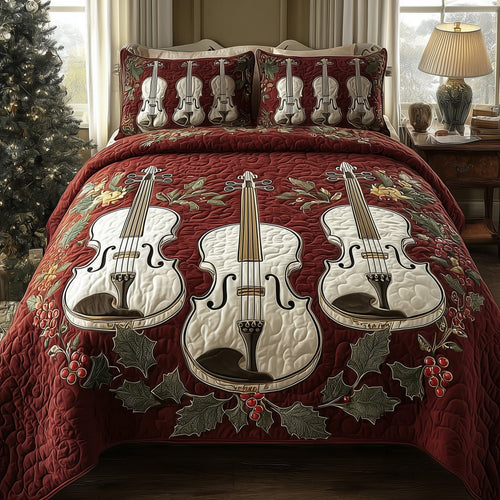 Elegant Violin 3-Piece Quilted Bedding Set GFTOMA1942