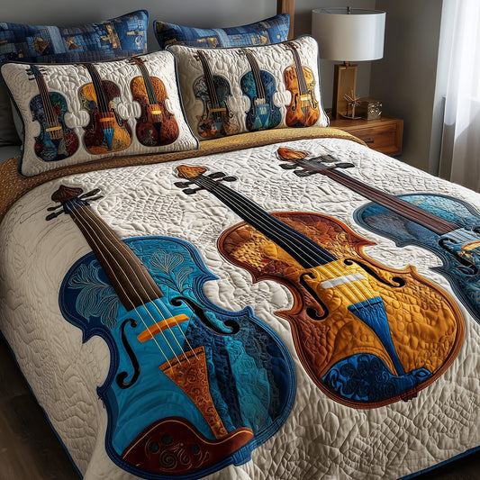 Elegant Violin 3-Piece Quilted Bedding Set GFTOMA1943