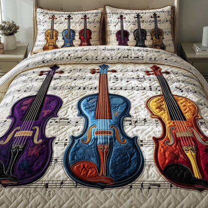 Elegant Violin 3-Piece Quilted Bedding Set GFTOMA1944
