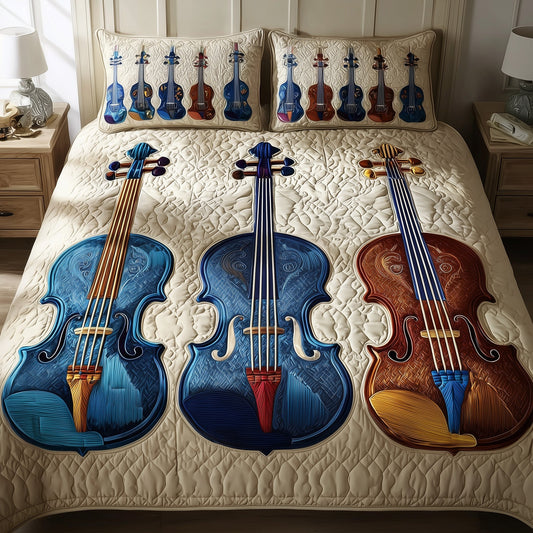 Elegant Violin 3-Piece Quilted Bedding Set GFTOMA1945