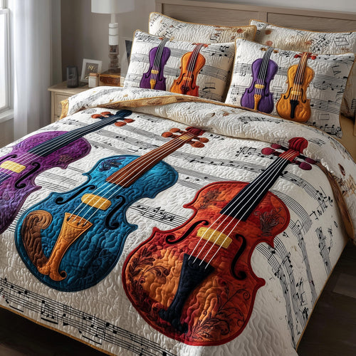 Elegant Violin 3-Piece Quilted Bedding Set GFTOMA1947