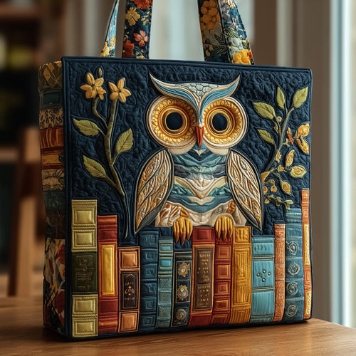 Owl Book Quilted Tote Bag GFTOMA1949