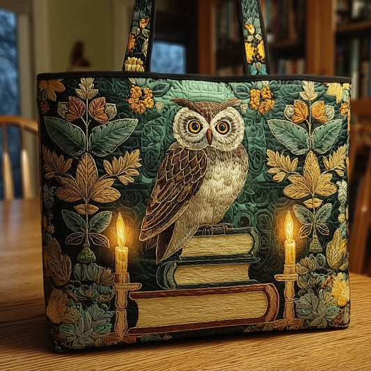 Owl Book Quilted Tote Bag GFTOMA1951