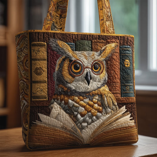Owl Book Quilted Tote Bag GFTOMA1954