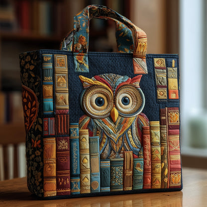Owl Book Quilted Tote Bag GFTOMA1955