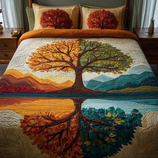 Four Seasons Tree 3-Piece Quilted Bedding Set GFTOMA2000