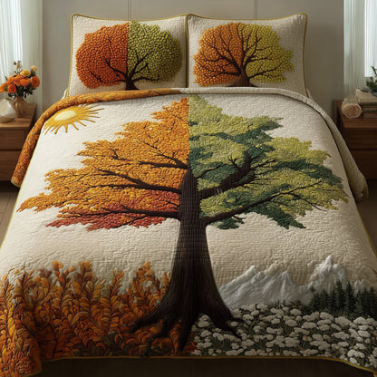 Four Seasons Tree 3-Piece Quilted Bedding Set GFTOMA2001