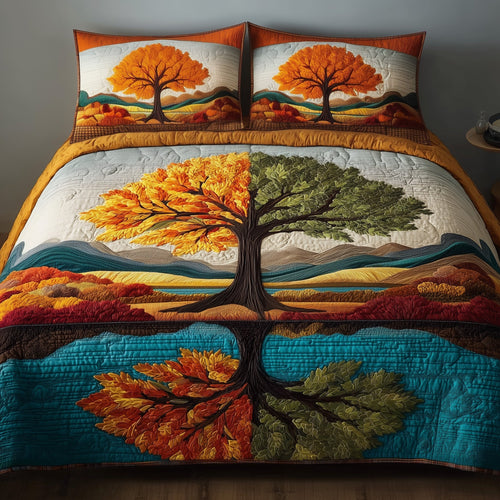 Four Seasons Tree 3-Piece Quilted Bedding Set GFTOMA2003