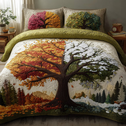 Four Seasons Tree 3-Piece Quilted Bedding Set GFTOMA2005