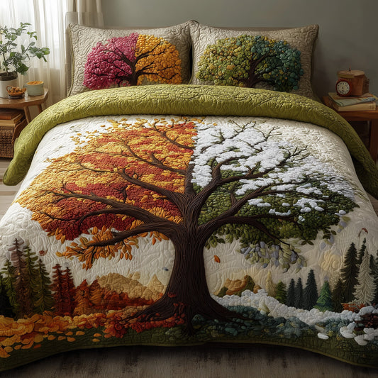 Four Seasons Tree 3-Piece Quilted Bedding Set GFTOMA2005