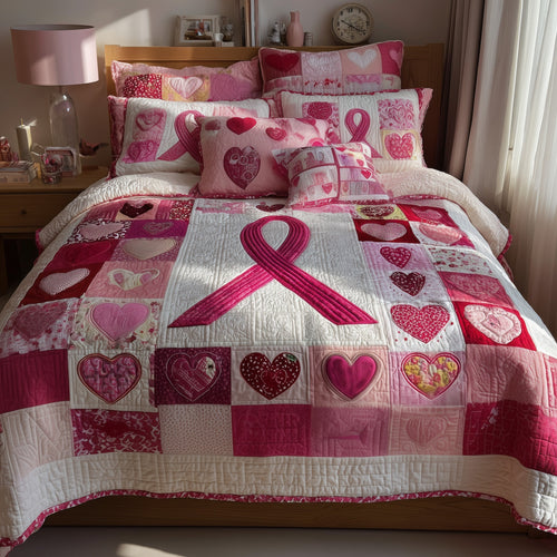 Breast Cancer 3-Piece Quilted Bedding Set GFTOMA2057