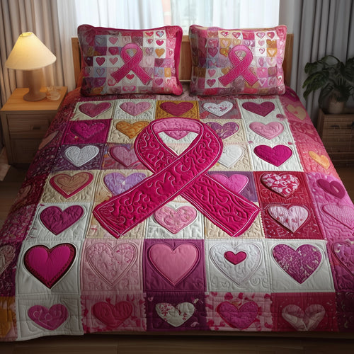 Breast Cancer 3-Piece Quilted Bedding Set GFTOMA2060