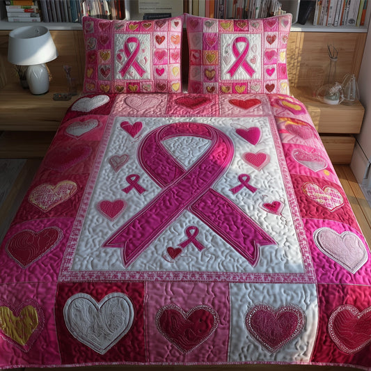 Breast Cancer 3-Piece Quilted Bedding Set GFTOMA2061