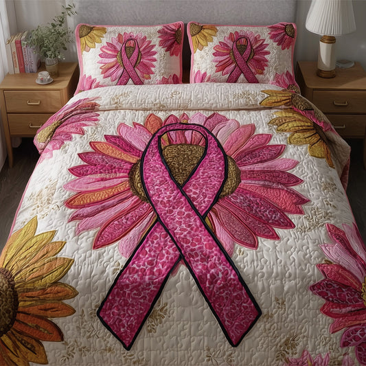 Breast Cancer 3-Piece Quilted Bedding Set GFTOMA2062