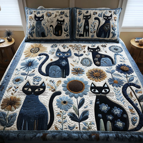 Cat 3-Piece Quilted Bedding Set GFTOMA2064