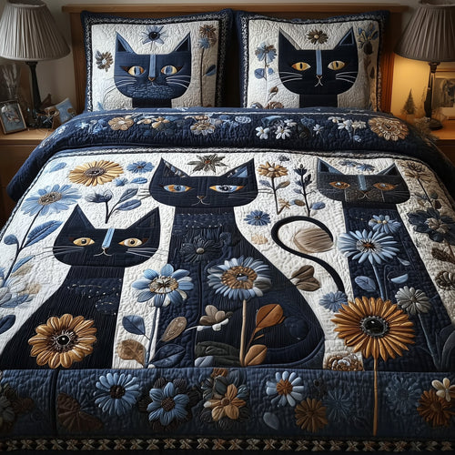 Cat 3-Piece Quilted Bedding Set GFTOMA2066