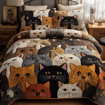 Cat 3-Piece Quilted Bedding Set GFTOMA2067
